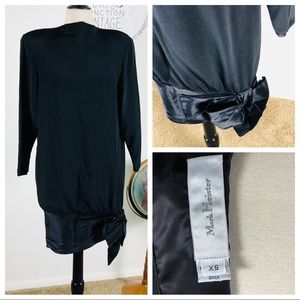 VTG 90's Drop Waist Shift Dress w/ Satin Bow